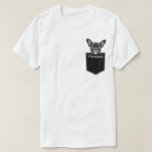 Upload Your Pet Photo Face and Name Customised T-Shirt<br><div class="desc">Would You Like To Carry Your Pet Around In Your Pocket Shirt? Fun and Memorable of Your Pet Looking Out of a Stitched Print Pocket Digital Design, by Simply Uploading Your Cute Pet Photo and Name! The Perfect Shirt and Gift for Pet Lovers & Pet Parents! Share This Idea With...</div>