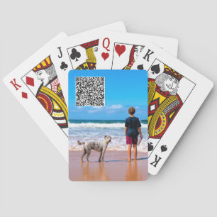 Upload Your Pet Photo Playing Cards Add QR Code