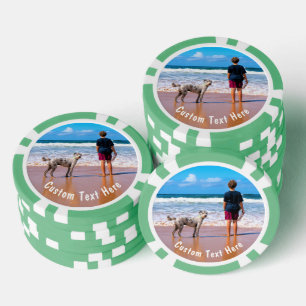 Upload Your Pet Photo Poker Chips Gift Custom Text