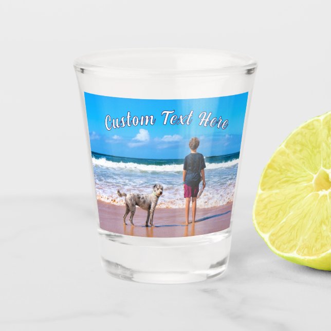 Upload Your Pet Photo Shot Glass Gift Custom Text (Front)