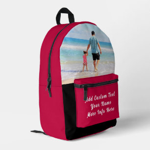 Upload Your Photo Backpack Gift Personalised Text