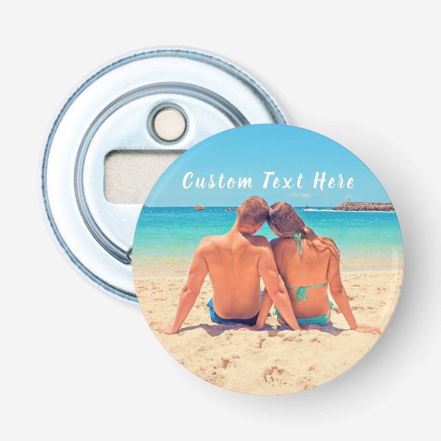 Upload Your Photo Bottle Opener with Custom Text (Front)