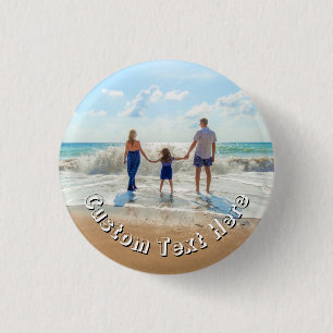 Upload Your Photo Button Gift Add Custom Text Name