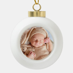 Upload your photo ceramic ball christmas ornament