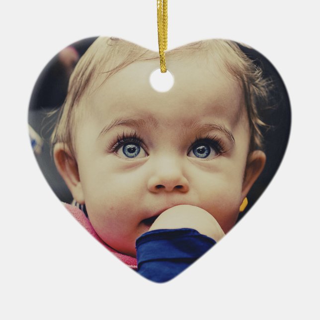 Upload your photo ceramic ornament (Front)