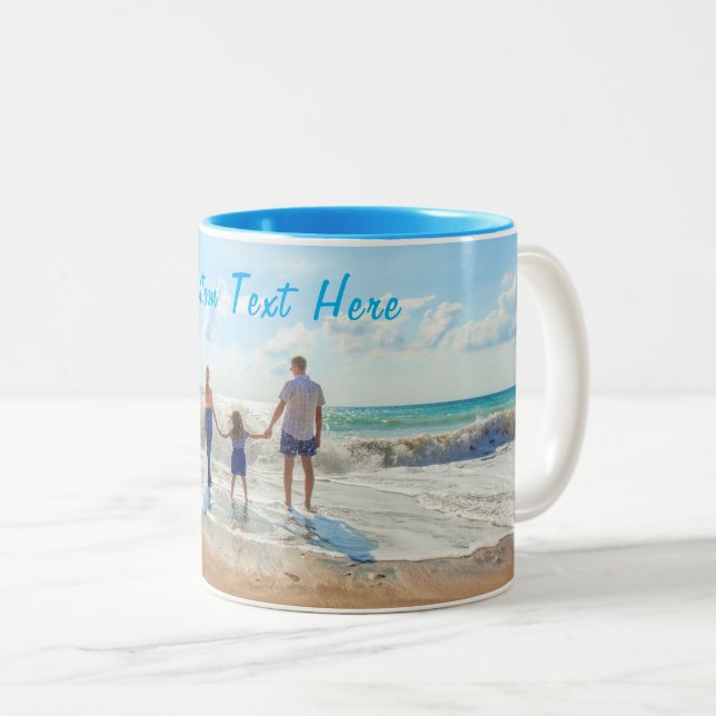 Upload Your Photo Coffee Mug Gift Add Text Name (Front Right)