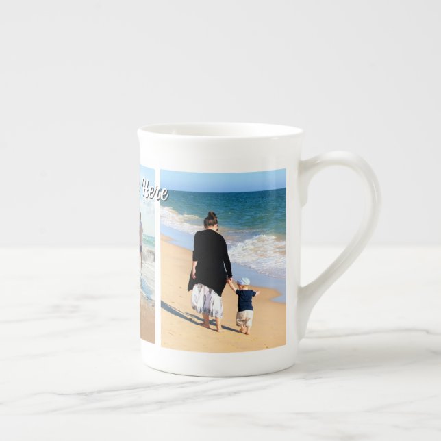 Upload Your Photo Collage China Mug Gift Add Text (Right)