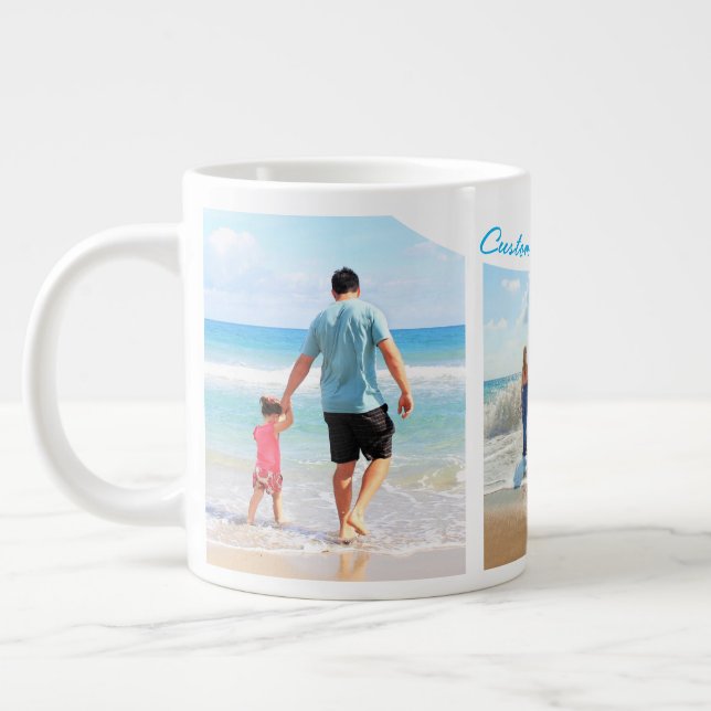 Upload Your Photo Collage Coffee Mug Gift Add Text (Left)