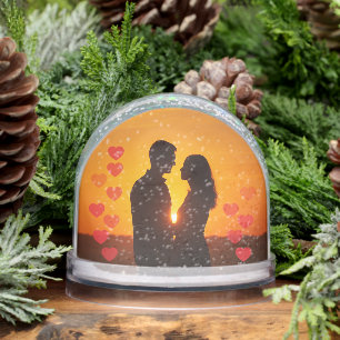 Upload your photo Couple heart Snow Globe