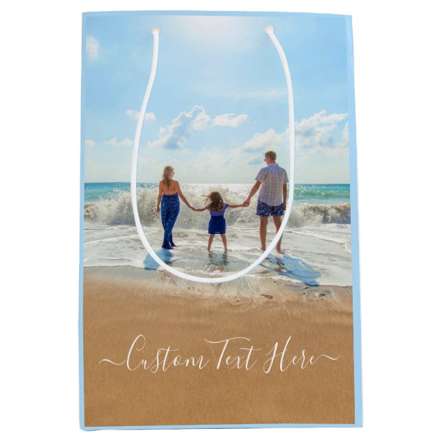 Upload Your Photo Gift Bag Personalised Text Name (Front)