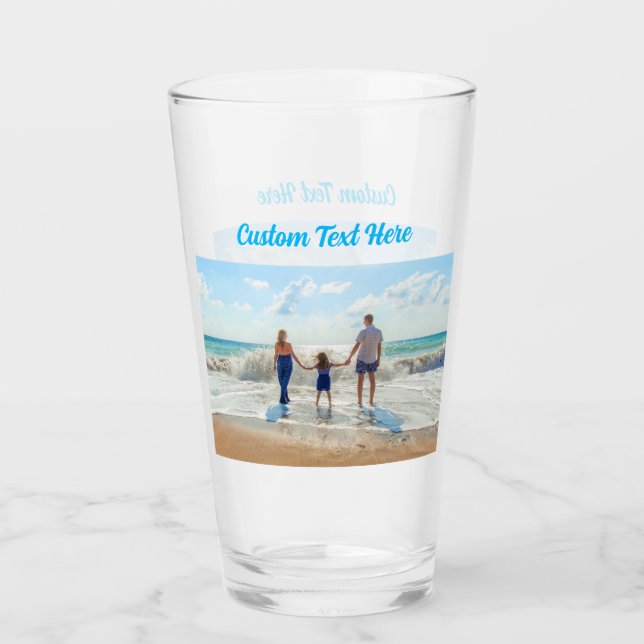 Upload Your Photo Glass Gift Personalised Text (Front)