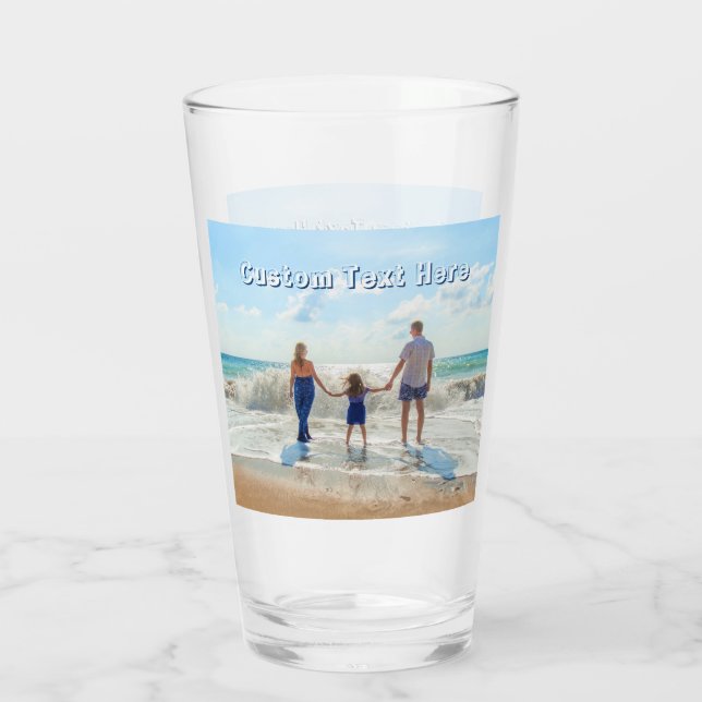 Upload Your Photo Glass Gift with Custom Text (Back)