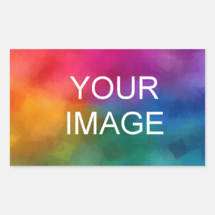 Upload Your Photo Image Business Company Logo Here Rectangular Sticker