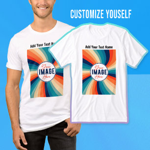 Upload Your Photo Image Custom Personalised Text Tri-Blend Shirt
