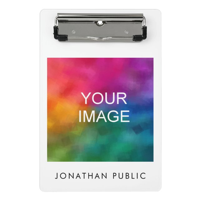 Upload Your Photo Image Design Logo Name Text Mini Clipboard (Front)