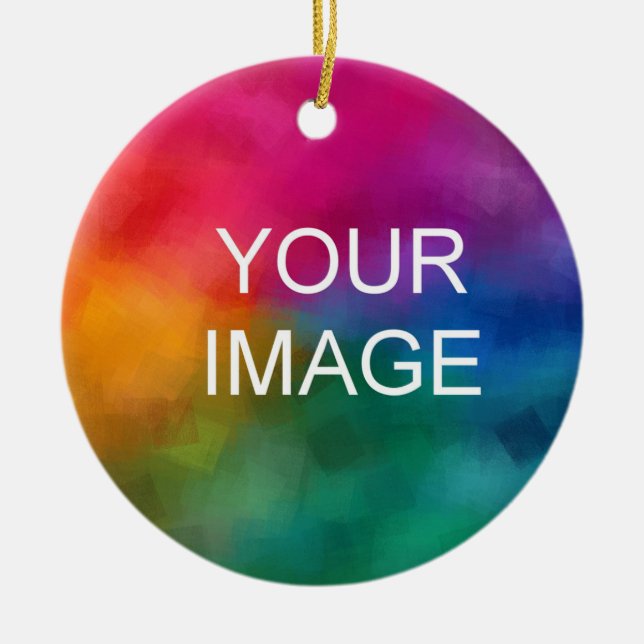 Upload Your Photo Image Logo Emblem Template Ceramic Ornament (Front)