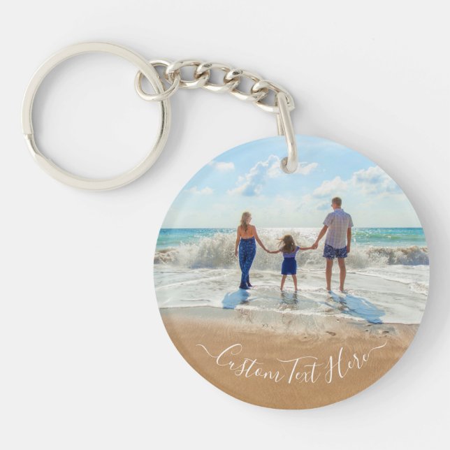 Upload Your Photo Keychain Add Custom Text Name (Front)