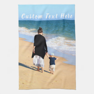 Upload Your Photo Kitchen Towel with Custom Text