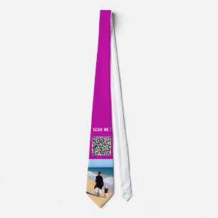 Upload Your Photo Neck Tie Add QR Code Scan Info