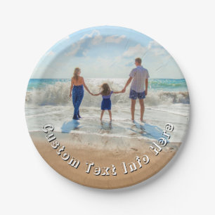 Upload Your Photo Paper Plates Add Custom Text