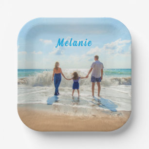 Upload Your Photo Paper Plates Personalised Name