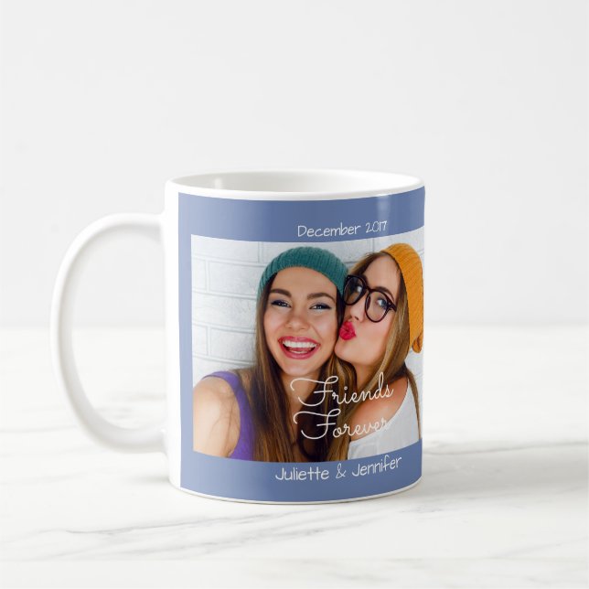 Upload your photo | personalise with names, dates coffee mug (Left)
