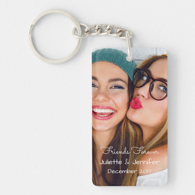 Upload your photo | personalise with names, dates key ring (Front)