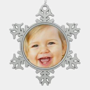 upload your photo   pewter snowflake ornament