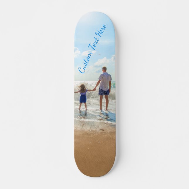 Upload Your Photo Skateboard Gift Add Text Name (Front)