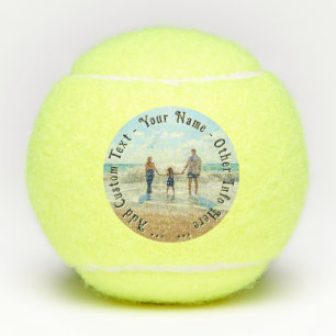 Upload Your Photo Tennis Balls Gift Custom Text