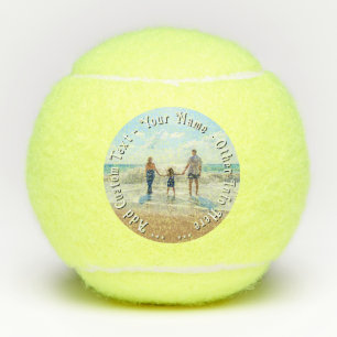 Upload Your Photo Tennis Balls Personalised Text
