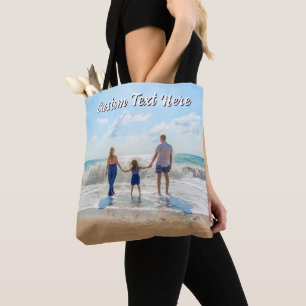 Upload Your Photo Tote Bag Personalise Text Name