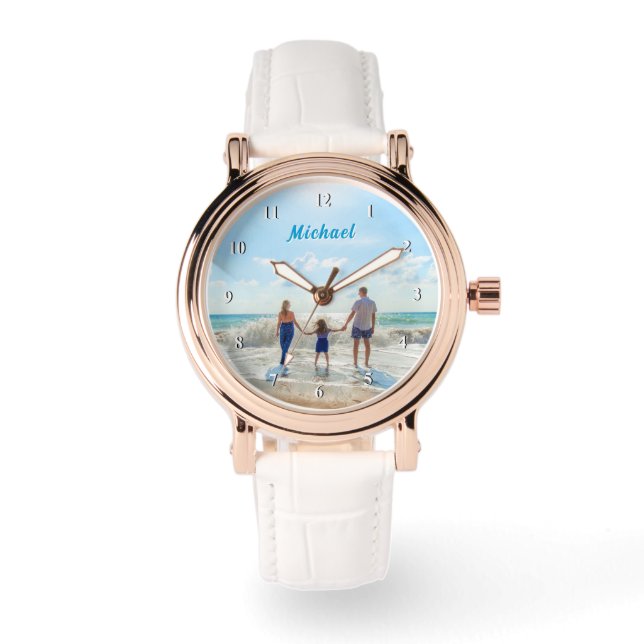 Upload Your Photo Watch Gift Personalised Text (Front)