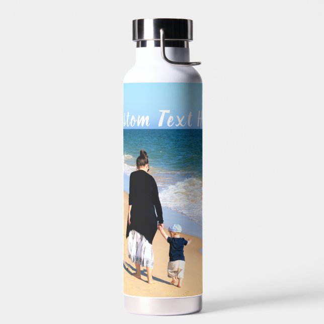 Upload Your Photo Water Bottle Personalised Text (Left)