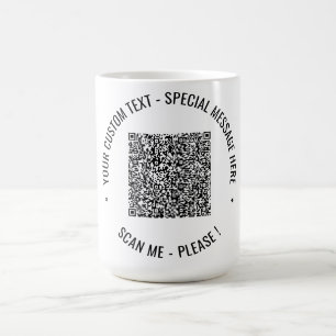 Upload Your QR Code Add Custom Text Coffee Mug