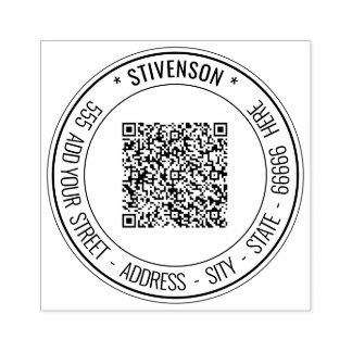 Upload Your QR Code Add Name Return Address Stamp