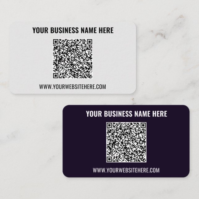 Upload Your QR Code Business Cards Add Text Info (Front/Back)