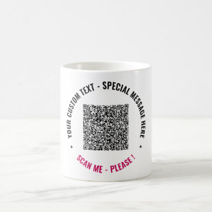 Upload Your QR Code Coffee Mug with Custom Text