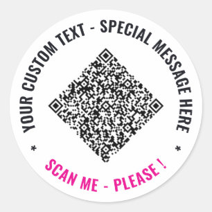 Upload Your QR Code Custom Text Stickers Example