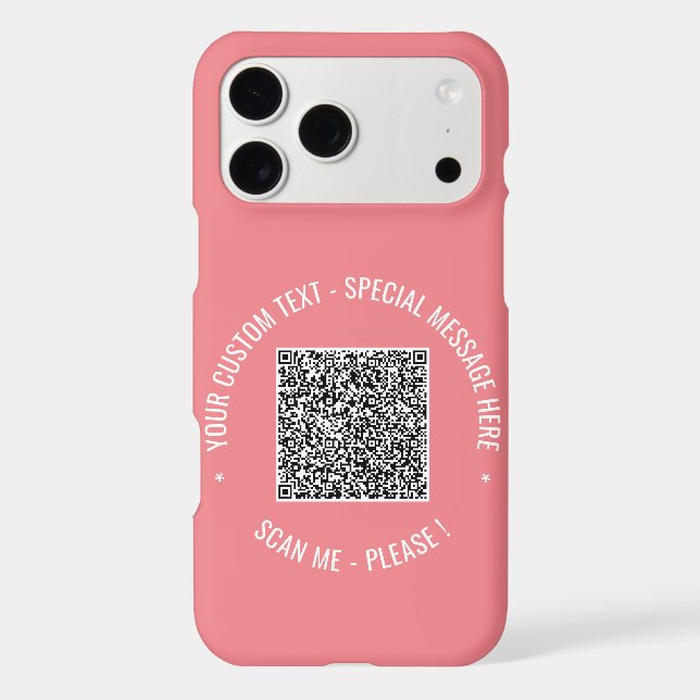 Upload Your QR Code iPhone Case Custom Text Colour (Back)