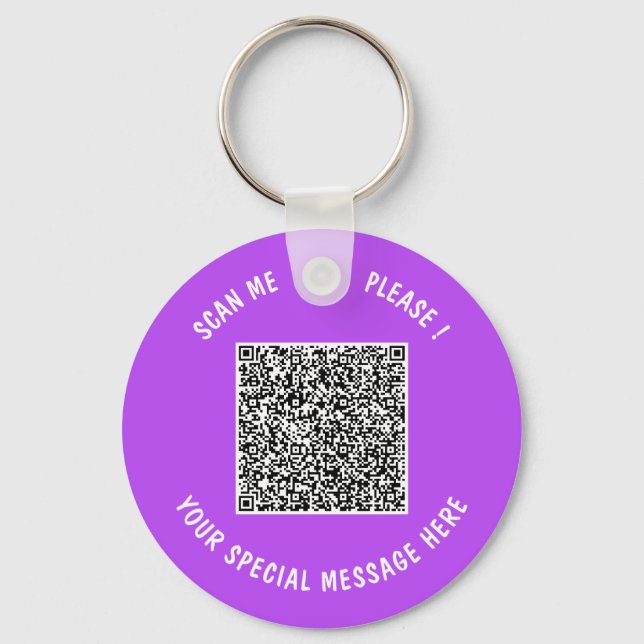 Upload Your QR Code Keychain Custom Text and Colou (Front)