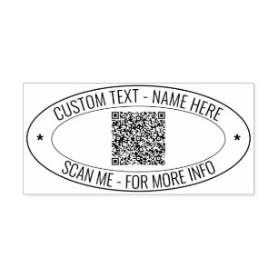 Upload Your QR Code Oval Stamp Example Custom Text