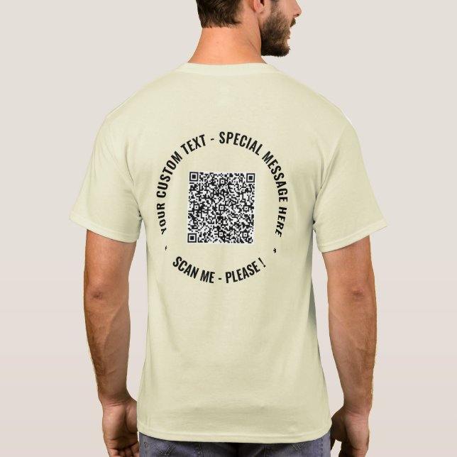 Upload Your QR Code Promotional T-Shirt Add Text (Back)