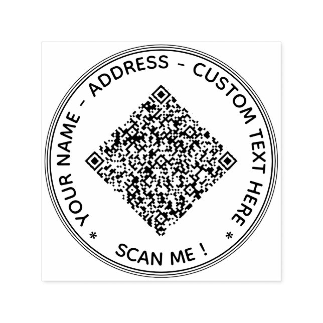 Upload Your QR Code Round Stamp Add Custom Text (Design)