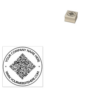 Upload Your QR Code Round Stamp Add Text Name Info