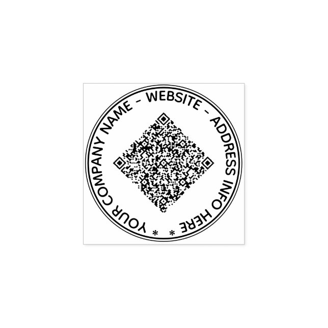 Upload Your QR Code Rubber Stamp Add Custom Text (Imprint)