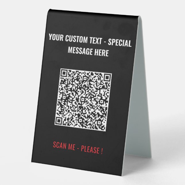 Upload Your QR Code Scan Add Text Name Table Sign (Back)