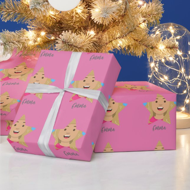 Upload your Superstar Star Shape Pattern Christmas Wrapping Paper (Holidays)
