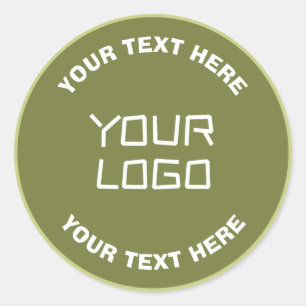 Uploaded Logo or Design & Editable Text Any Colour Classic Round Sticker