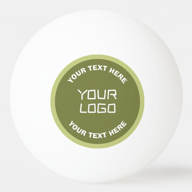 Uploaded Logo or Design & Editable Text Any Colour Ping Pong Ball (Front)